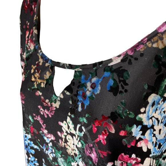 Cathrines Womens Velvet Blouse Floral Keyhole Neckline Shirt Plus Size 4X u - Picture 5 of 11